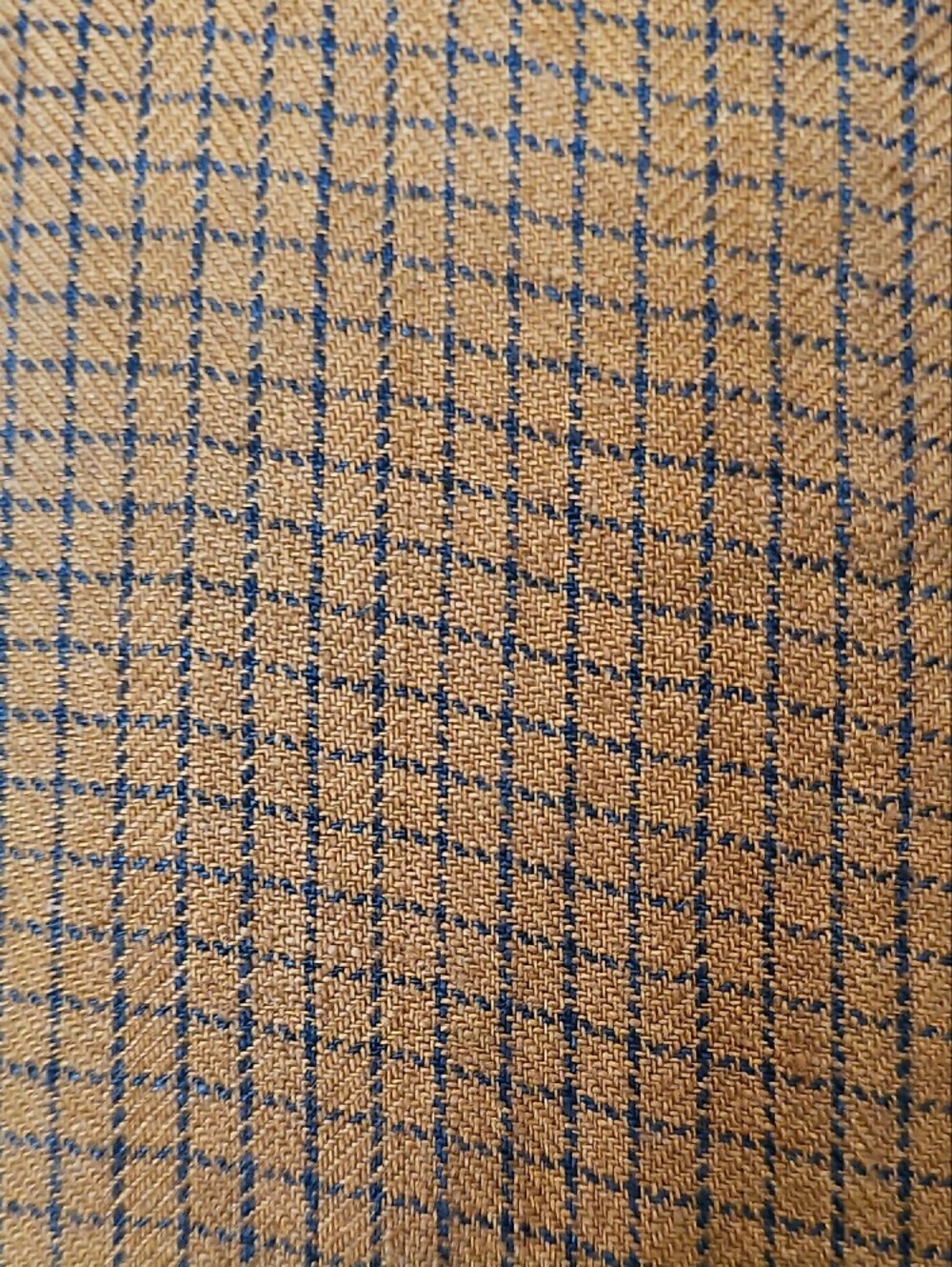 notPERFECTLINEN Rustic Mustard/Deep Ochee Plaid Long Sleeve Linen Dress - Picture 5 of 5